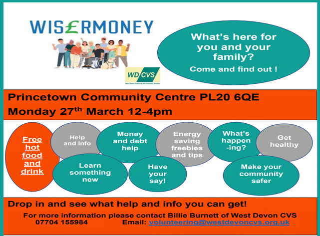REPORT on Community event in Princetown, 12 noon – 4 pm on Monday 27 March 2023