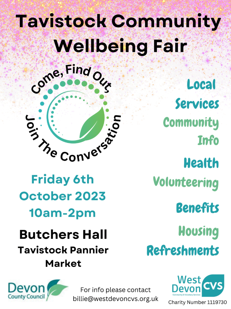 Tavistock Community Wellbeing Fair Friday 6 October 2023