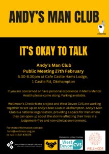 Andy’s man club – public meeting 27 February 2024
